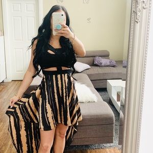 👗 URBAN OUTFITTERS REVERSE ZEBRA HI LOW DRESS